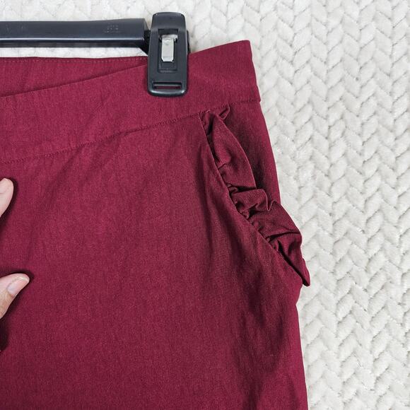Charlotte Russe Pants Women XL Burgundy Straight Leg Stretch Career Workwear - Picture 2 of 11